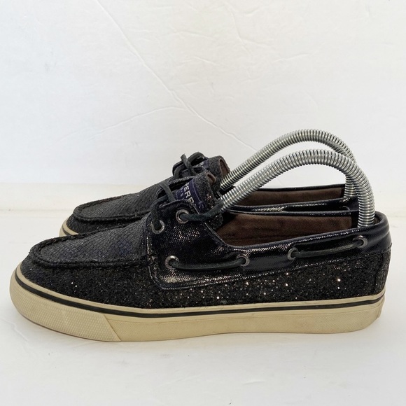 Sperry Women’s Black Sparkle Top Sider Size 7M - Picture 3 of 7